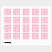 Kute white paw patroon op roze vierkante sticker (Vel)