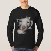 Kute White Pitbull Face Inside Ge T-shirt (Voorkant)