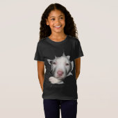 Kute White Pitbull Face Inside Ge T-shirt (Voorkant volledig)