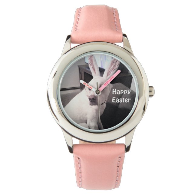 Kute White Puppy Dog die paasbroodoorten draagt Horloge (Voorkant)