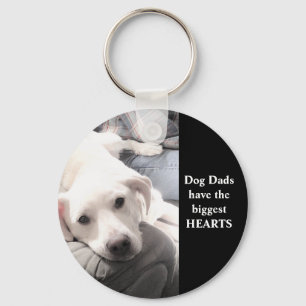 Kute White Puppy Dog met beste vriend papa Black Sleutelhanger