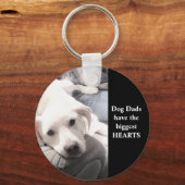 Kute White Puppy Dog met beste vriend papa Black Sleutelhanger (Voorkant)
