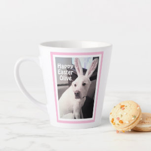 Kute White Puppy Dog met paasnieren Latte Mok