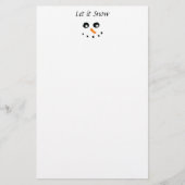 Kute White Snowman Minimal Laat het sneeuwen Briefpapier (Voorkant)