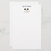 Kute White Snowman Minimal Laat het sneeuwen Briefpapier (Voorkant / Achterkant)