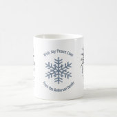 Kute White Stoat on a Branch, Happy New Year 2022 Koffiemok (Center)