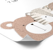 Kute wilde dieren Baby Birth Stats Nursery Print (Hoek)