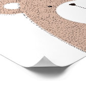 Kute Wilde Dieren Beer Baby Naam Nursery Print (Hoek)