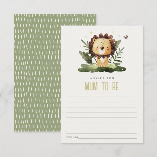 Kute wilde Oerwouden Dieradvies voor moeder Baby s Informatiekaartje (Voorkant / Achterkant)