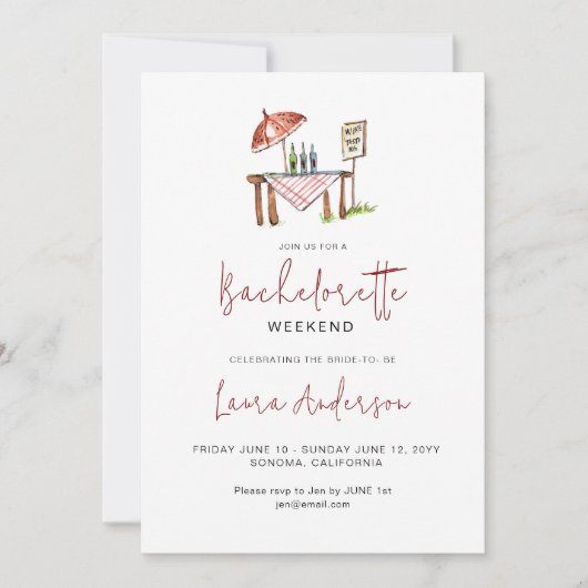 Kute Wine die Bachelorette weekend smaakt Kaart (Voorkant)