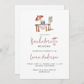 Kute Wine die Bachelorette weekend smaakt Kaart (Voorkant / Achterkant)