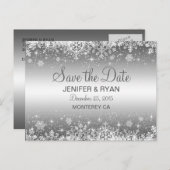 Kute winter bruiloft behalve datum briefkaart (Voorkant / Achterkant)