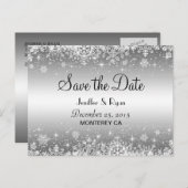 Kute winter bruiloft behalve datum briefkaart (Voorkant / Achterkant)