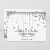 Kute winter bruiloft behalve datum briefkaart (Voorkant / Achterkant)