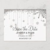 Kute winter bruiloft behalve datum briefkaart (Voorkant)