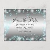 Kute winter bruiloft behalve datum briefkaart (Voorkant)