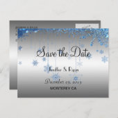 Kute winter bruiloft behalve datum briefkaart (Voorkant / Achterkant)