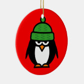 Kute winter pinguïn cartoon kerstversiering keramisch ornament (Rechts)