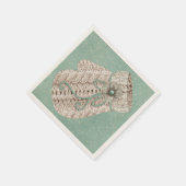 Kute winterkabelbrein met een mitten  sneeuw servet (Hoek)