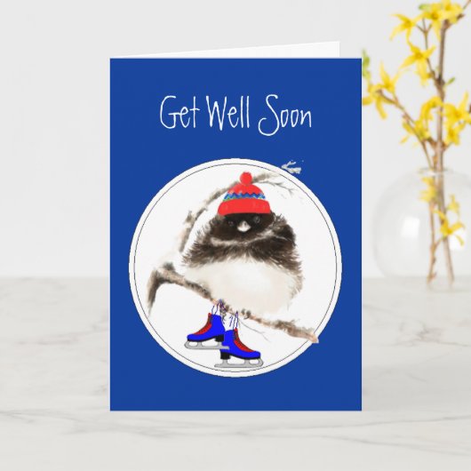 Kute wordt snel goed, figuur Skater Bird. Kaart (Gele Bloem)