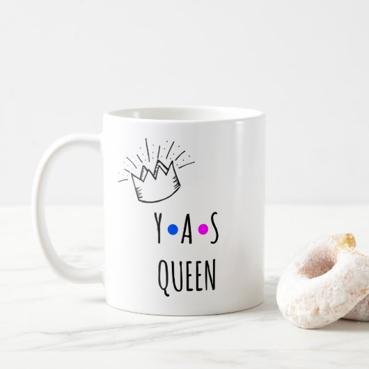 Kute YAS QUEEN-lichamelijke positiviteit Koffiemok (Met donut)