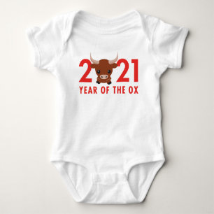 Kute Year of the Ox 2021 Chinese New Year Romper