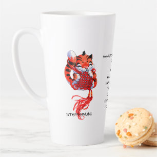 Kute Year of the Tiger Personalized Latte Mok