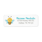 Kute Yellow bee Return Address Label (Voorkant)