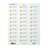 Kute Yellow bee Return Address Label (Full Sheet)