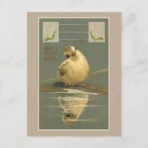 Kute  Yellow Easter Chick Feestdagenkaart