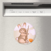 Kute zachte roze paasse bunny Classic ronde Magneet (Insitu (Vaatwasser))