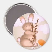 Kute zachte roze paasse bunny Classic ronde Magneet (Voorkant / Achterkant)