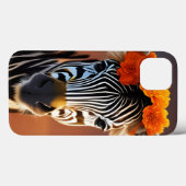 Kute Zebra met Oranje bloemen Case-Mate iPhone Case (Achterkant (horizontaal))