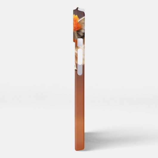 Kute Zebra met Oranje bloemen iPhone Hoesje (Linkerkant)