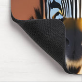 Kute Zebra met Oranje bloemen Muismat (Hoek)