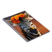 Kute Zebra met Oranje bloemen Notitieboek (Rechterzijde)