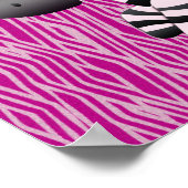 Kute Zebra & Roze Animal Print Poster (Hoek)