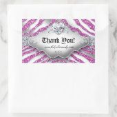 Kute Zebra Valentijnse juwelen Harde galroze Rechthoekige Sticker (Tas)