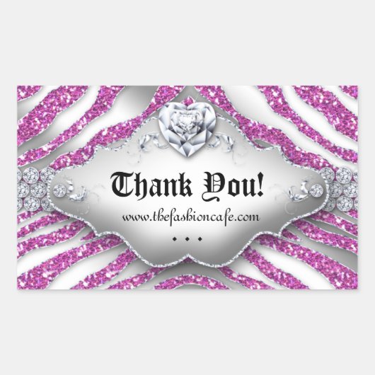 Kute Zebra Valentijnse juwelen Harde galroze Rechthoekige Sticker (Voorkant)