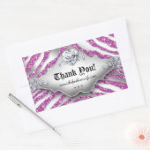 Kute Zebra Valentijnse juwelen Harde galroze Rechthoekige Sticker (Envelop)