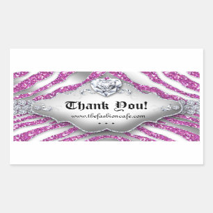 Kute Zebra Valentijnse juwelen Harde galroze Rechthoekige Sticker