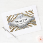Kute Zebra Valentijnse juwelen Harde glitter Gold Rechthoekige Sticker (Envelop)