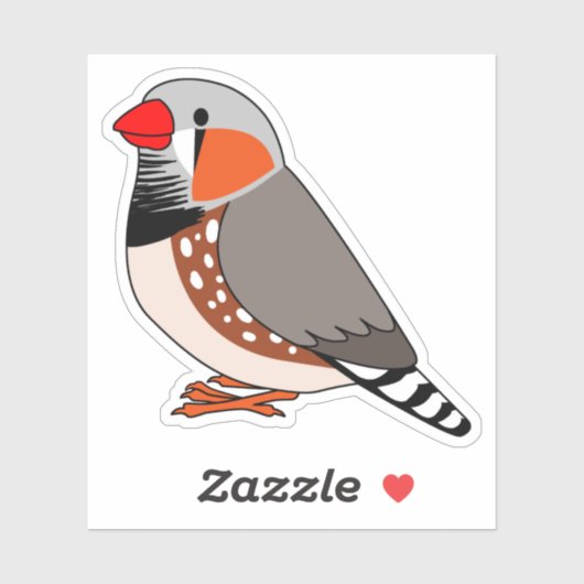 Kute zebra vink cartoon tekening sticker (Vel)