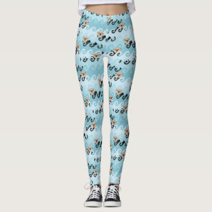 Kute Zee Otters die de golven bepalen Leggings