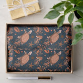 Kute zee schildpadden krabben strandpartij tissuepapier (Geschenk)