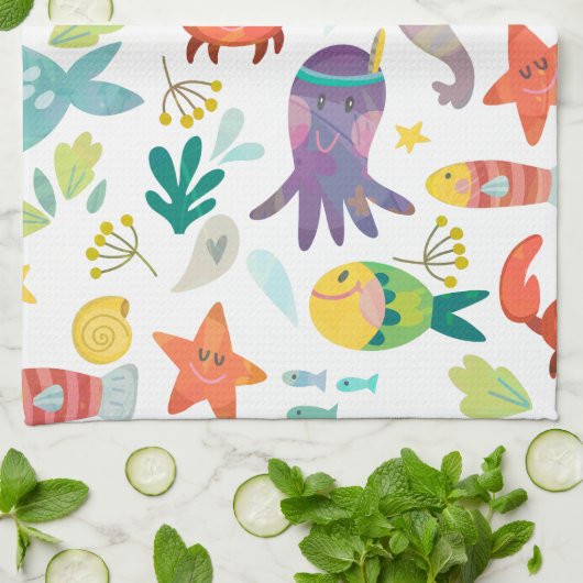 Kute Zeeen Theedoek (Gevouwen)