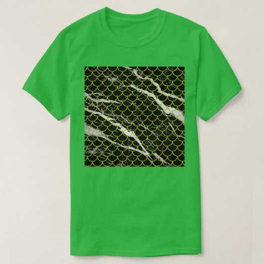 Kute Zeemeermin met zwart marmer patroon T-shirt (Design voorkant)