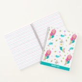 Kute zeemeermin strandmeisje gepersonaliseerde kin notitieboek (Binnen)