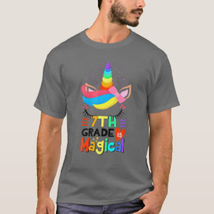 Kute zevende graad Unicorn Magische 7e Grade Rug T-shirt
