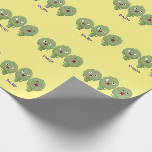 Kute zingende artisjokken plantaardige cartoon cadeaupapier